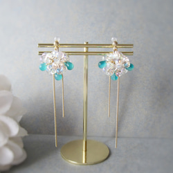 【特別価格★】。Aurora bubble 。 earring／pierce(ミックスグリーン)*4126* 4枚目の画像