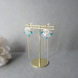 【特別価格★】。Aurora bubble 。 earring／pierce(ミックスグリーン)*4126* 2枚目の画像