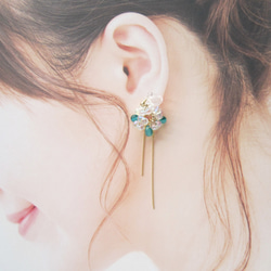 【特別価格★】。Aurora bubble 。 earring／pierce(ミックスグリーン)*4126* 5枚目の画像
