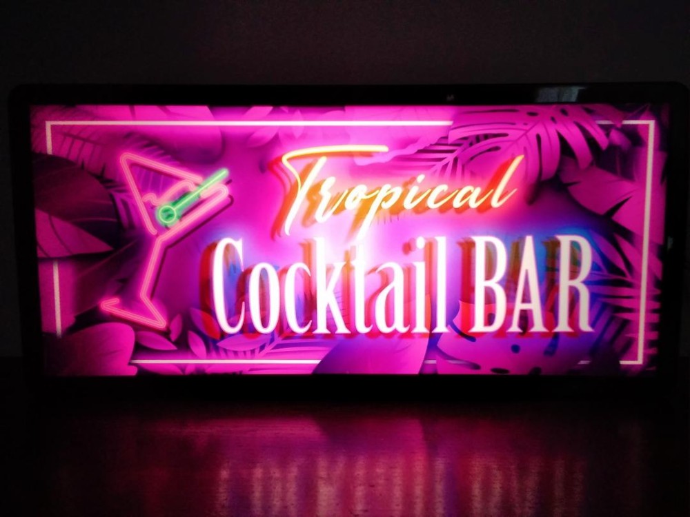 【Lサイズ】トロピカル カクテル カフェ バー スナック パブ サイン 照明 ランプ 看板 置物 雑貨 ライトBOX