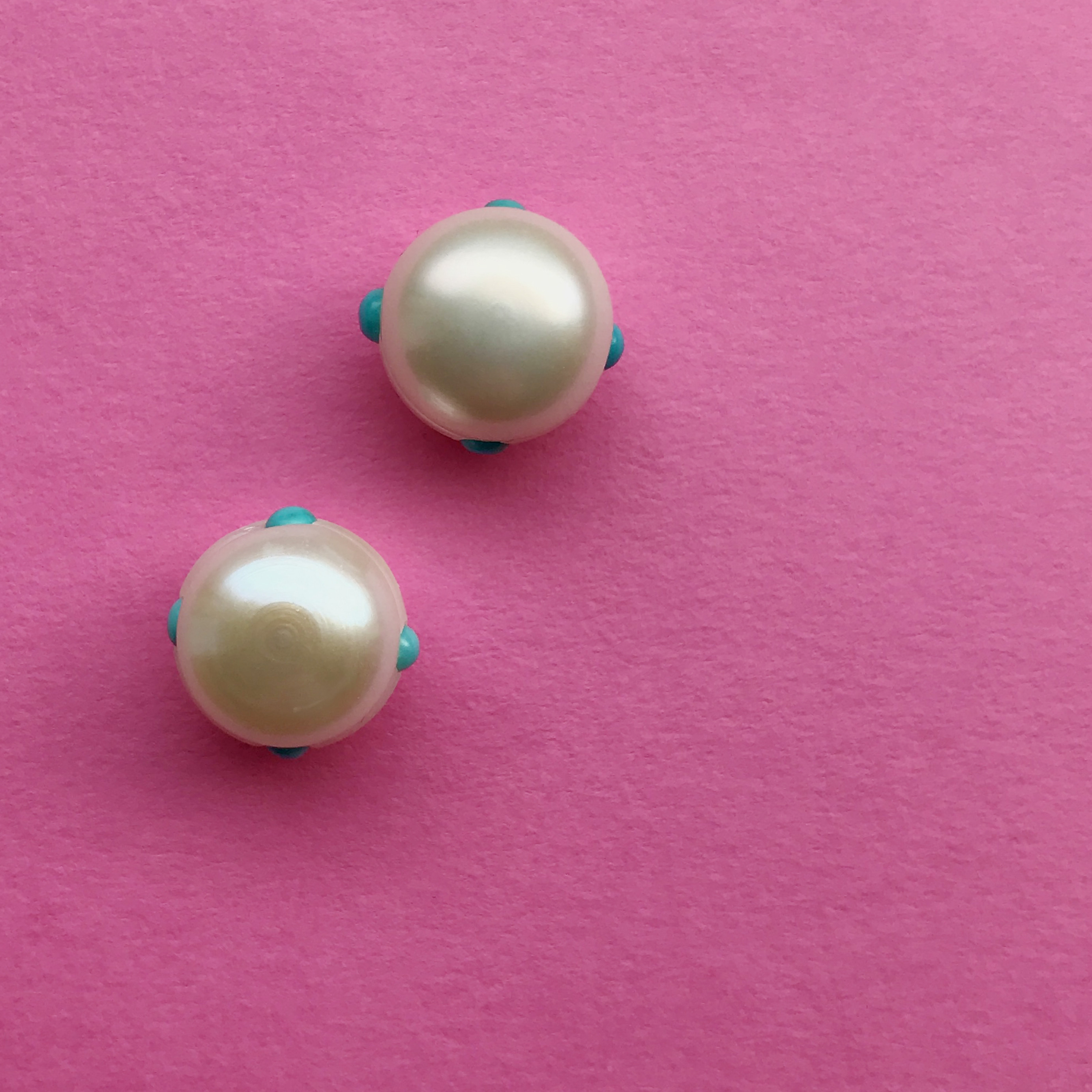 【一点物】淡水パール＋ターコイズ　ピアス