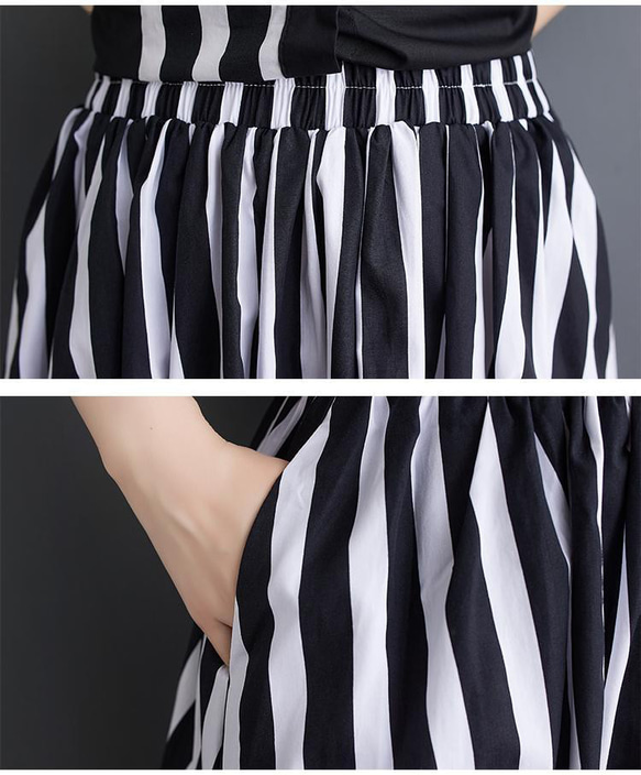 大きいサイズ レディース セットアップ　上下セット　春夏 新品 半袖　スカート 6枚目の画像