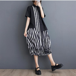 大きいサイズ レディース セットアップ　上下セット　春夏 新品 半袖　スカート 5枚目の画像