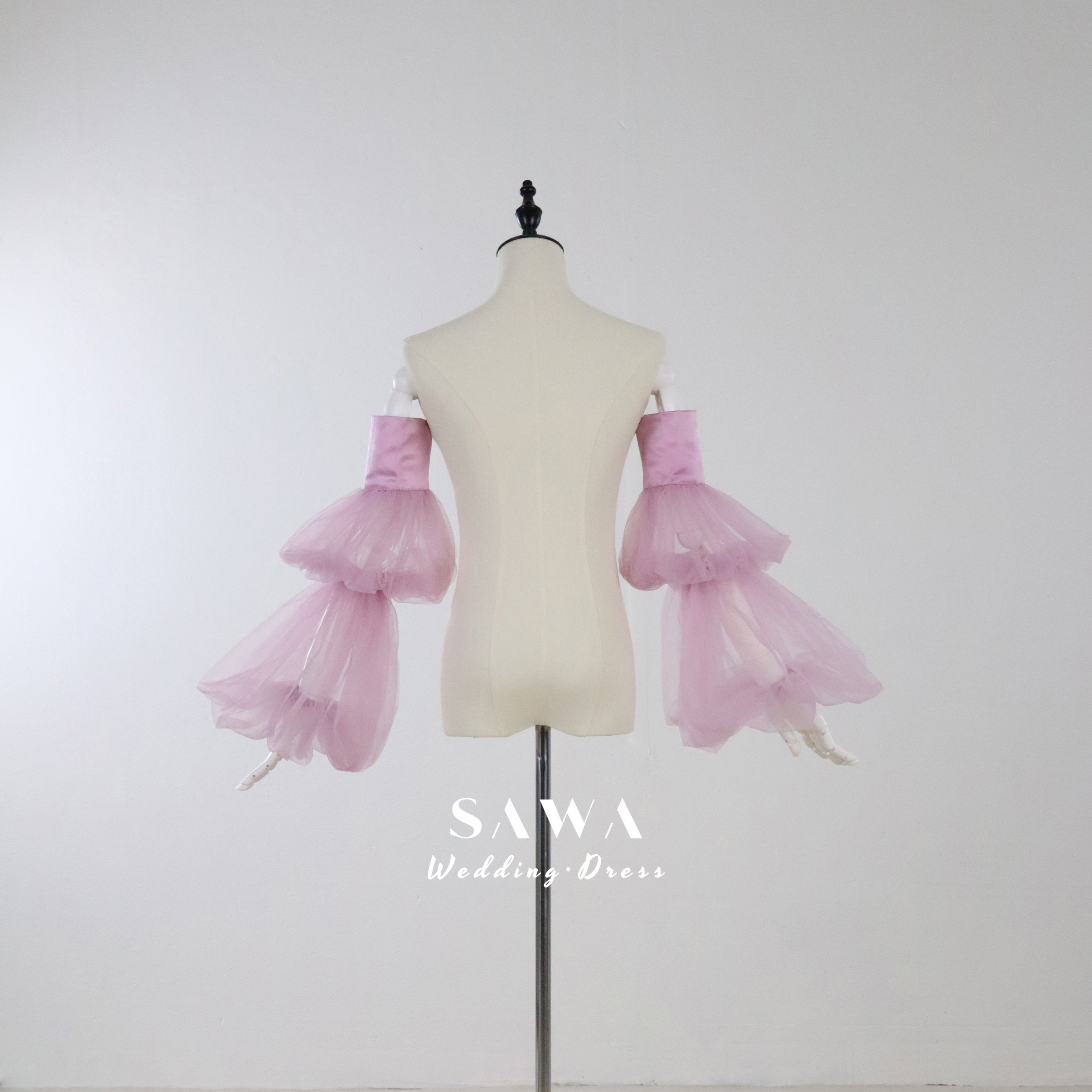 激安　高品質　長袖　シースルー袖　可愛い　ピンク紫　お色直し　ボリューム　パフスリーブ　ウェディング小物　ブライダル挙式