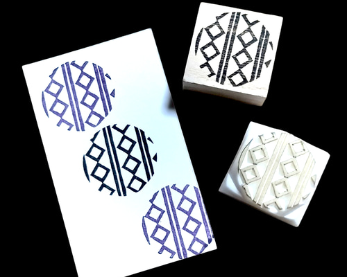 消しゴムはんこ☆和柄☆釘抜繋ぎ はんこ・スタンプ MIKAX1108