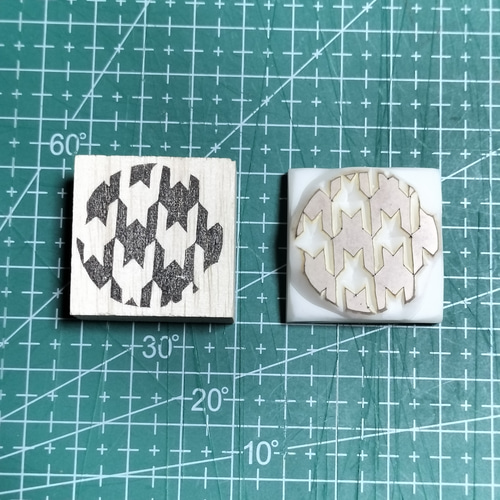 消しゴムはんこ☆和柄☆千鳥格子 はんこ・スタンプ MIKAX1108