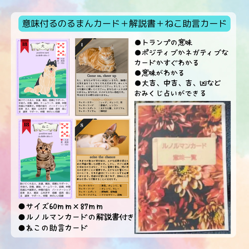 49>意味付ルノルマンカード＋18猫Ver＋解説書＋猫助言カード8枚