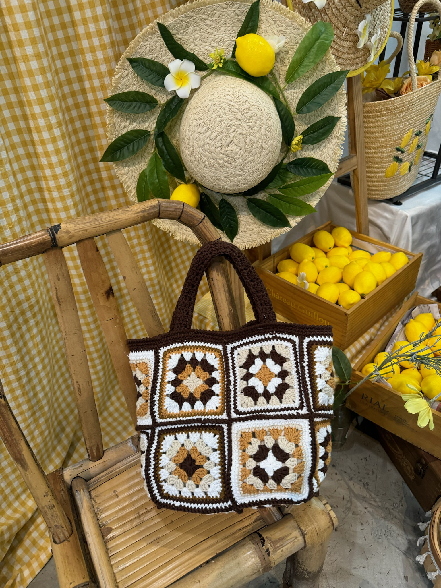 トートバッグ 手編み 編みバック レジャーバッグ 肩掛け