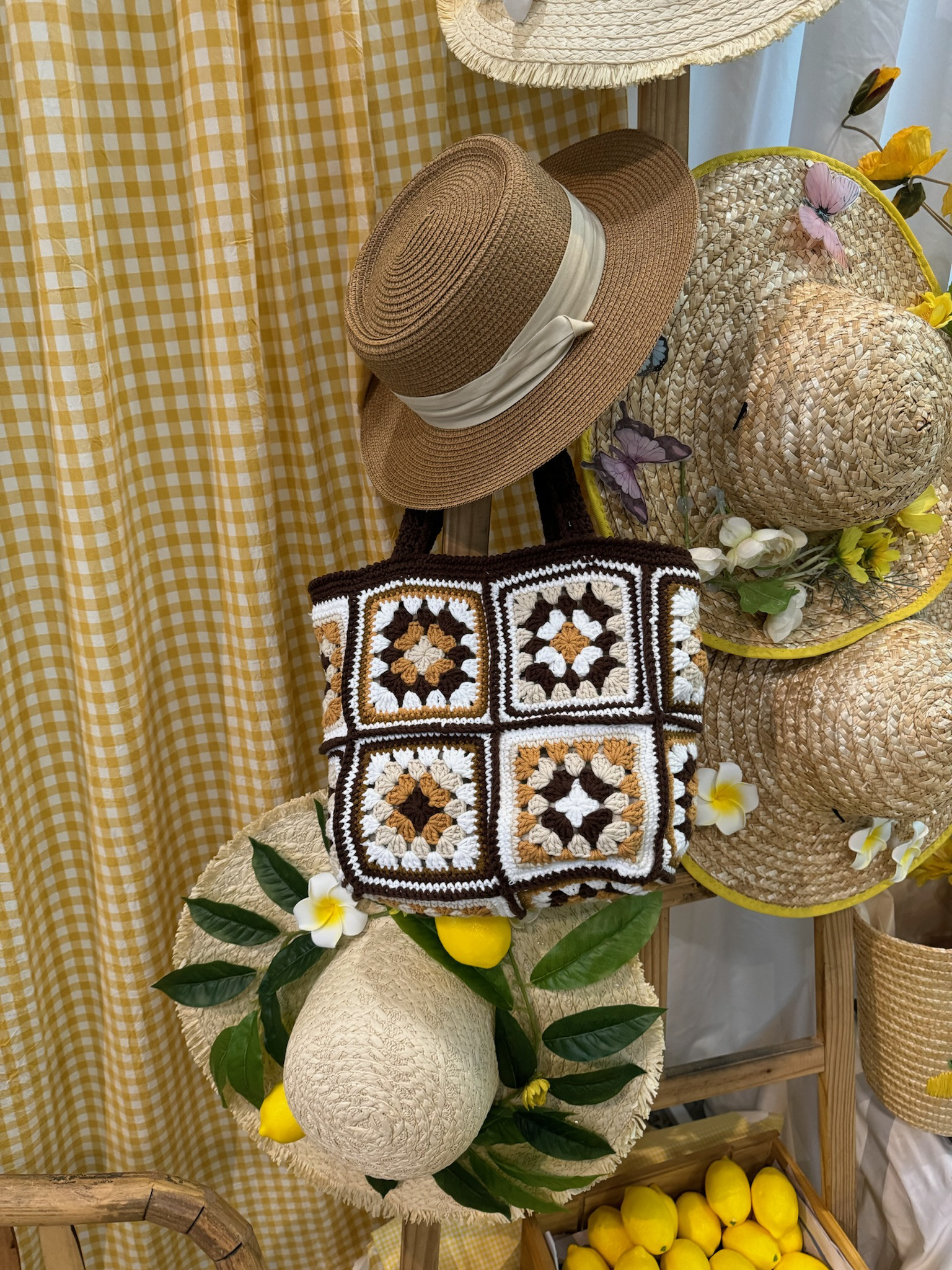 トートバッグ 手編み 編みバック レジャーバッグ 肩掛け