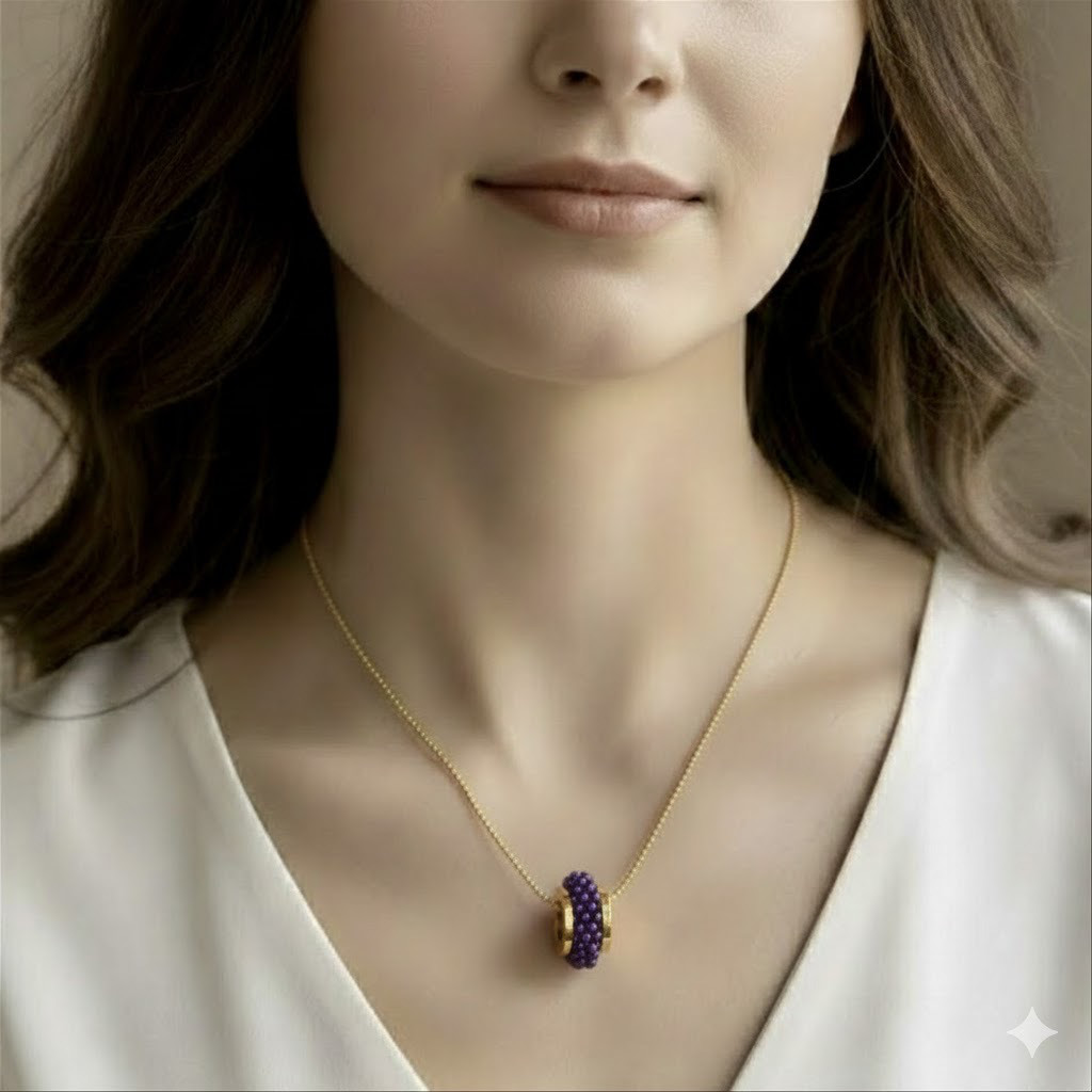 ミミール・カー  ペンダント（パープル系）　l-bdze061n