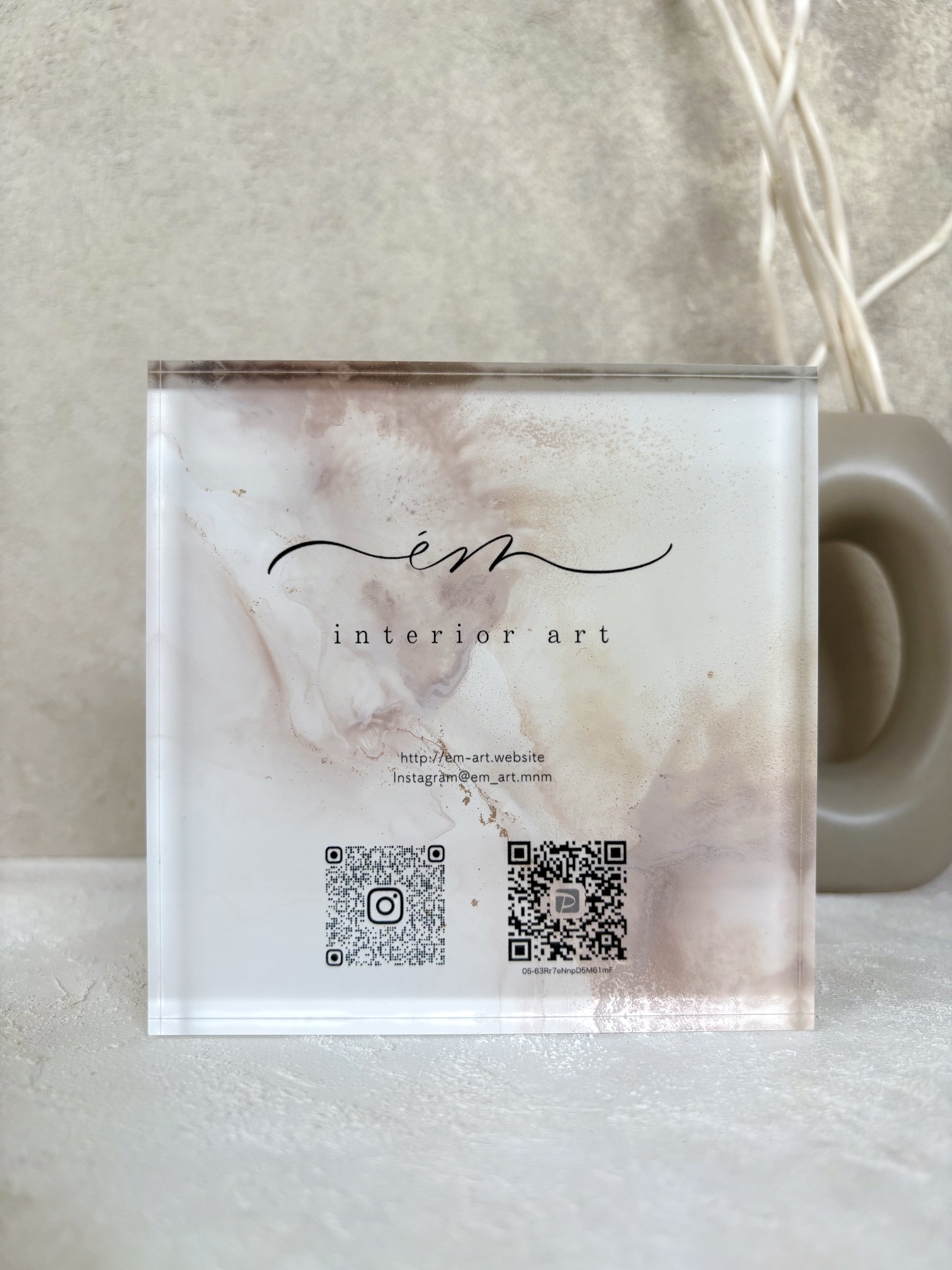 アップル＊チェリーブロッサムまたはホワイトリッチストーン背景アクリル表札