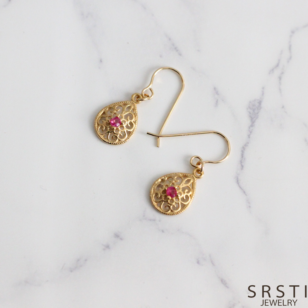 ルビー K18GP エスニックイヤリング(ESGP006J)