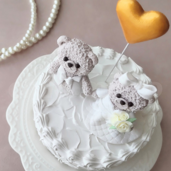 クレイケーキ＊永遠の愛を誓うホワイトウェディングケーキ 9枚目の画像