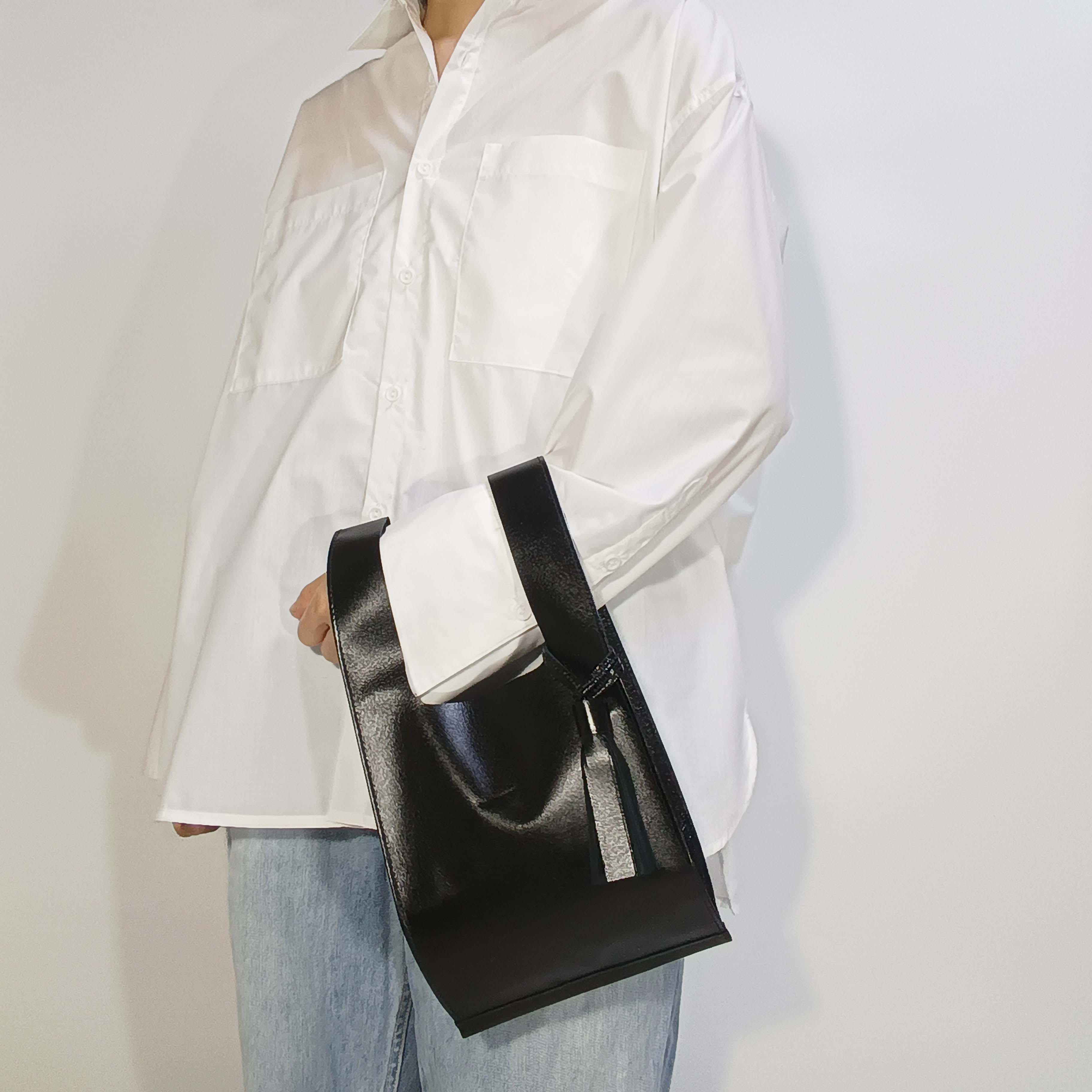 本革バッグブラック【タッセル付き】国産ピッグレザー