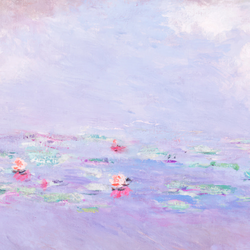 モネ アートポスター 空 睡蓮の池 ラベンダー色 インテリアアート