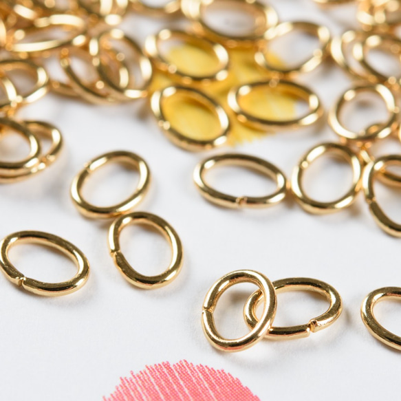 (ss-00069)サージカルステンレス 316 Cカン ゴールド 3×4mm 100個 ステンレス パーツ 4枚目の画像