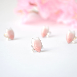 七宝焼「ひとひら　～sakura gradiation～」イヤーカフ 1枚目の画像