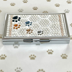 ◇肉球 ハニカム透かし◇シルクライン◆ピルケース(アクセサリーケース・小物入れ)◆プレゼントに＊クリスタルガラス 5枚目の画像