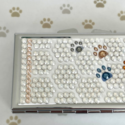 ◇肉球 ハニカム透かし◇シルクライン◆ピルケース(アクセサリーケース・小物入れ)◆プレゼントに＊クリスタルガラス 3枚目の画像