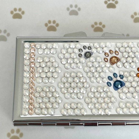 ◇肉球 ハニカム透かし◇シルクライン◆ピルケース(アクセサリーケース・小物入れ)◆プレゼントに＊クリスタルガラス 3枚目の画像