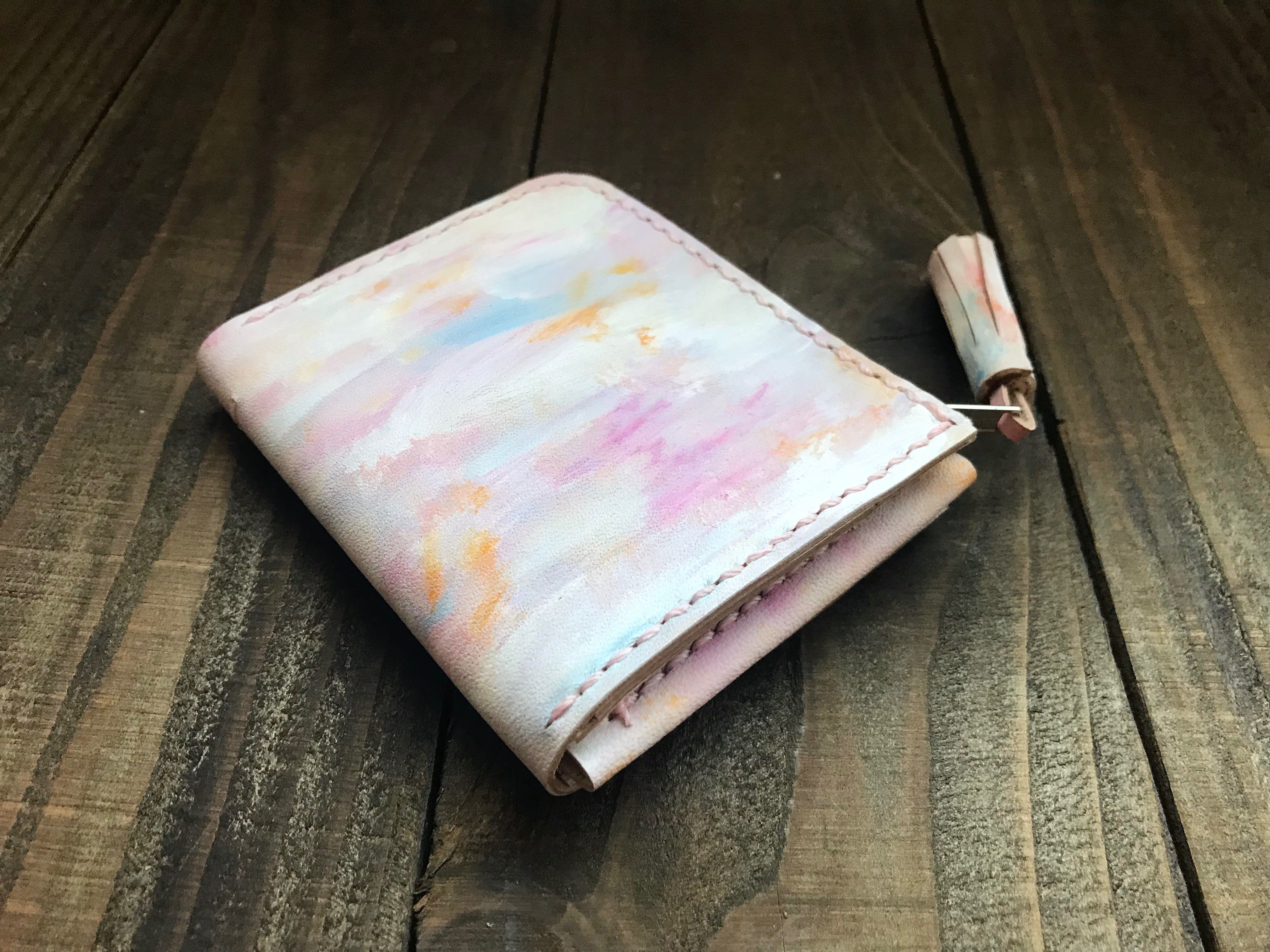 ヌメ革＊miniウォレット / 雪見桜 5,032円