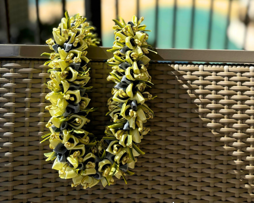 ハワイアンリボンレイ（クロッシェ他） ハワイアンリボンレイ☆パイナップルのクロシェット フラダンス