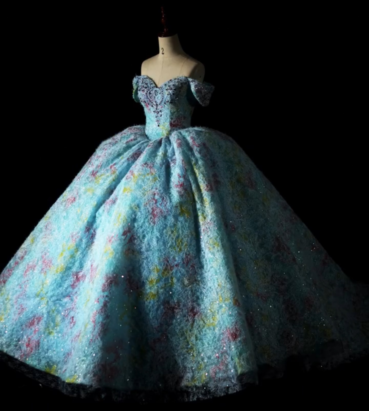 激安、チャンスをつかむ　花柄　カラフル　フレアスカート　プリンセスライン　二の腕カバー　大人気　エレガント　アンティーク