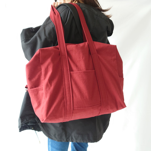 【新品 未使用】トーテムリボー 豊岡鞄 赤ボストン、ビジネストートバッグ 新品 未使用】トーテムリボー 豊岡鞄 赤ボストン、ビジネス