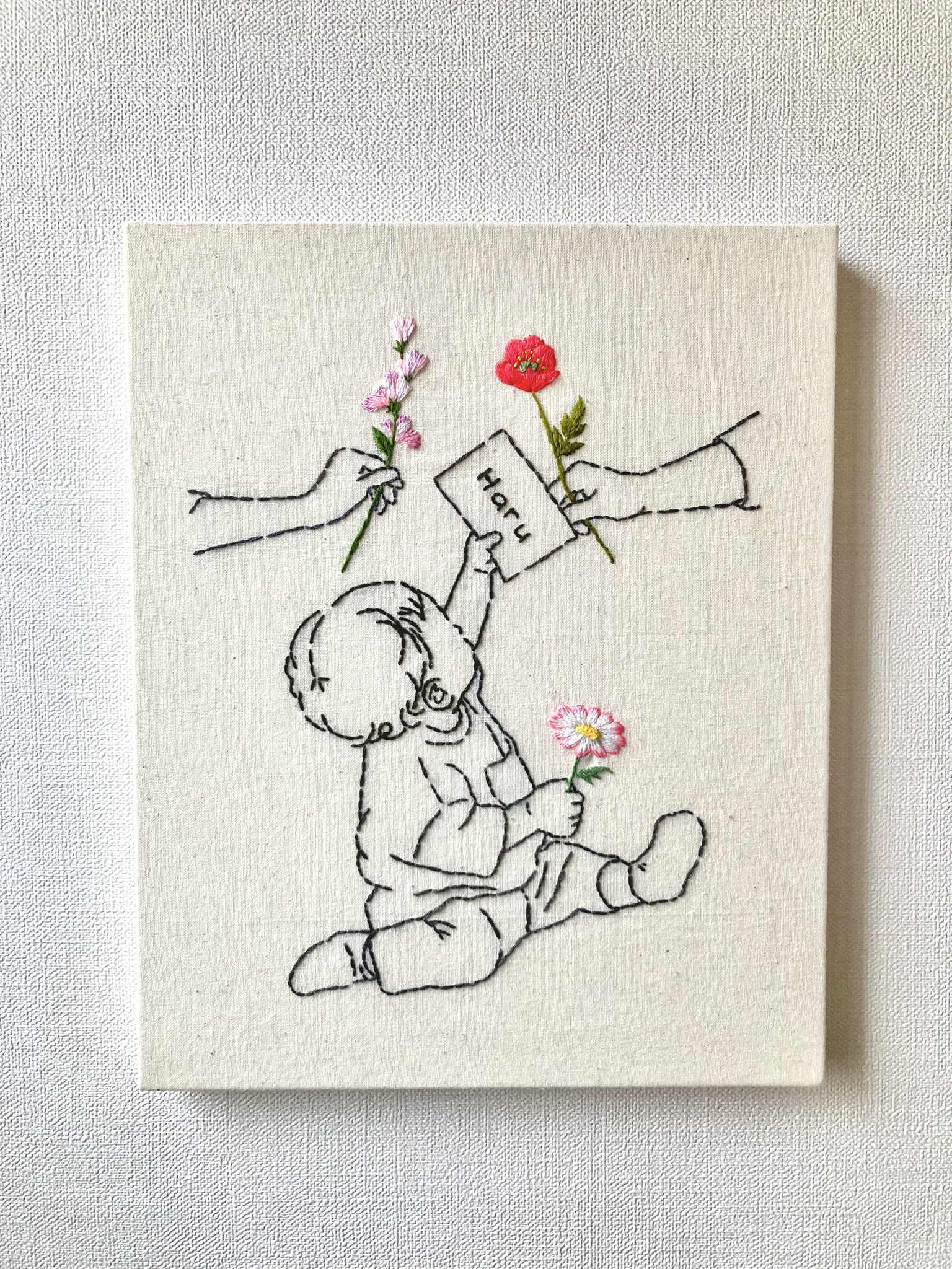 にがおえ刺繍ボード【誕生月の花】