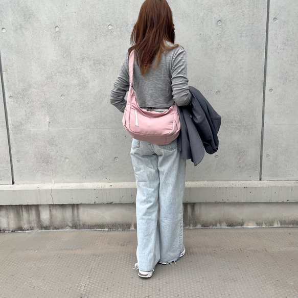 【オシャレなピンク】大人可愛い2WAY ショルダーバッグ/軽量・撥水加工　ナイロン　カジュアルバッグ 5枚目の画像