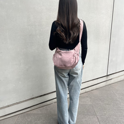 【オシャレなピンク】大人可愛い2WAY ショルダーバッグ/軽量・撥水加工　ナイロン　カジュアルバッグ 6枚目の画像