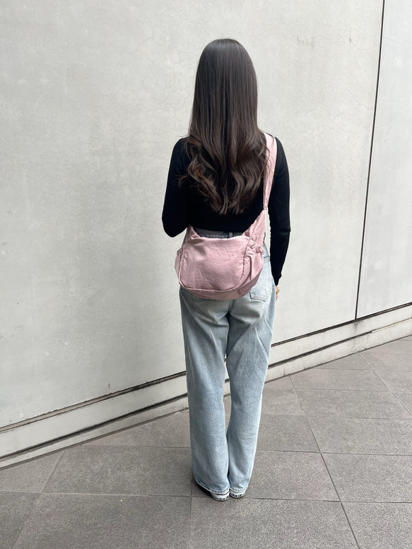 【オシャレなピンク】大人可愛い2WAY ショルダーバッグ/軽量・撥水加工　ナイロン　カジュアルバッグ 6枚目の画像