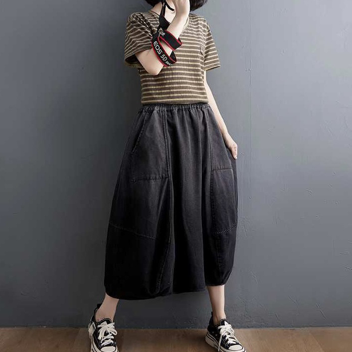 デニムグラデーション半身スカート