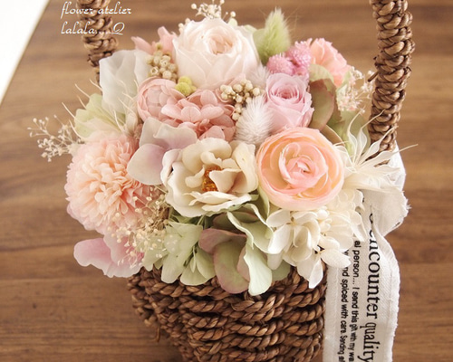 プリザーブドフラワー バスケットアレンジメント 結婚式使用 apflowerb.jpg