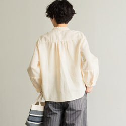 ★サンプルセール　1点のみ★3600円オフ★ブラウス　リネン ブラウス　淡い黄色　240407-1(143) 8枚目の画像