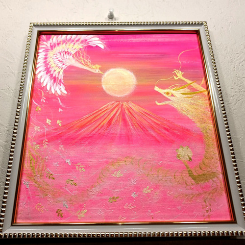 絵画 ★colorfulさま専用★甘い風の故郷他1点 風水吉祥絵画＊幸せ空の龍と鳳凰～桃富士光雲海～豊かさ出世