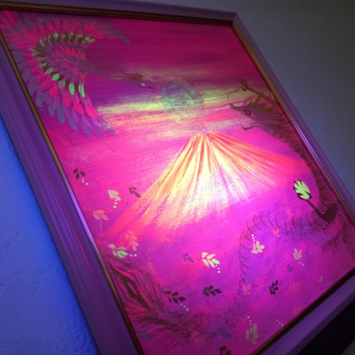 風水開運絵画＊幸せ空の龍と鳳凰～黄金富士～金運出世　子宝恋愛　出会い結婚　健康 風水開運絵画＊幸せ空の龍と鳳凰～黄金富士～金運出世 子宝