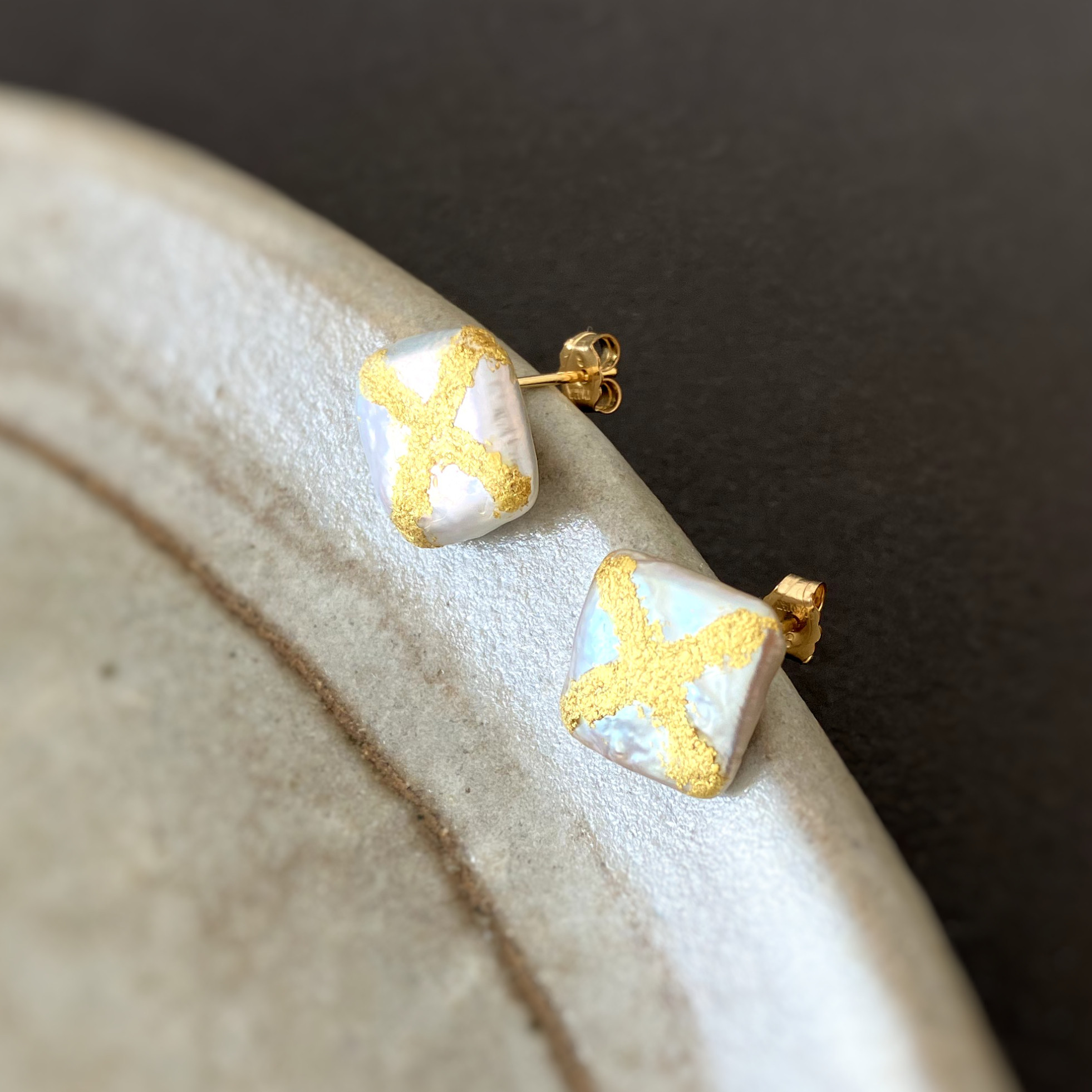 [金彩パール] earrings - 14kgf