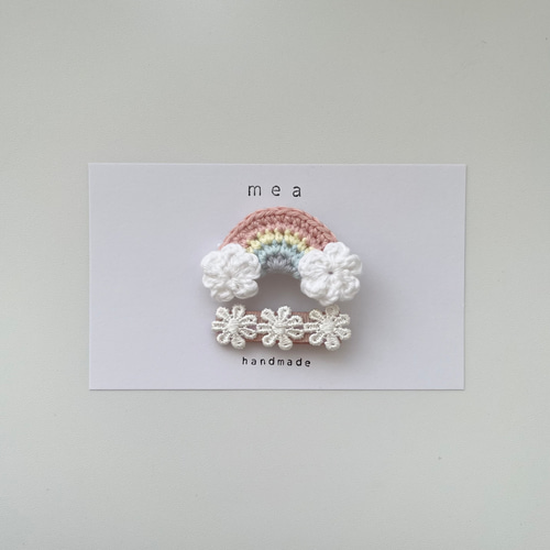 ꫛꫀꪝ【虹モチーフ】ベビーヘアクリップ キッズヘアクリップ ヘアピン