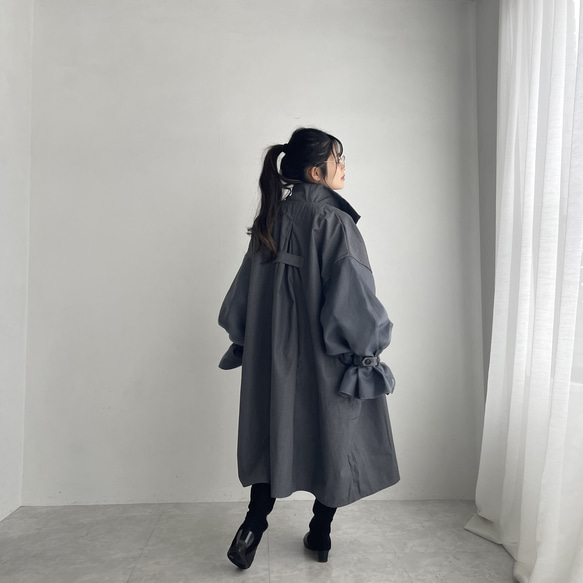 オーガンジーレイヤードスリーブコート(グレー) 13枚目の画像