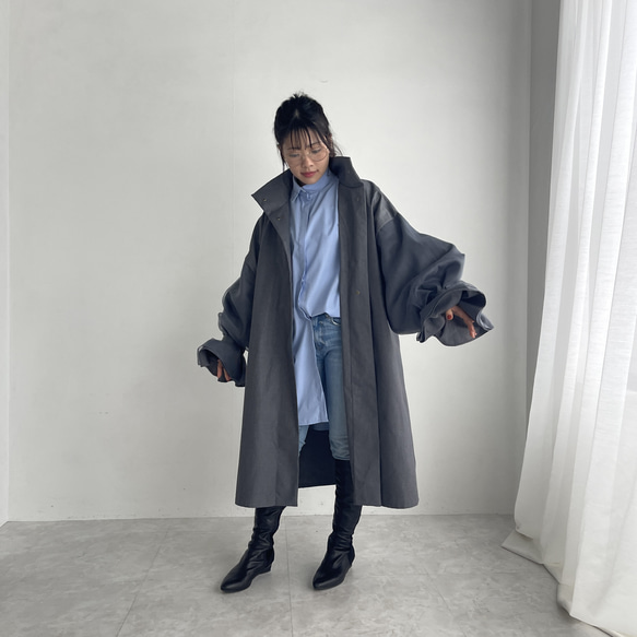 オーガンジーレイヤードスリーブコート(グレー) 11枚目の画像
