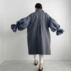 オーガンジーレイヤードスリーブコート(グレー) 4枚目の画像