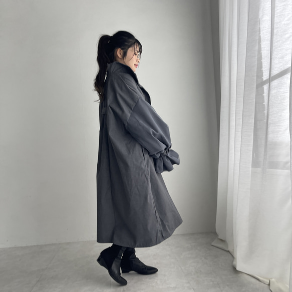 オーガンジーレイヤードスリーブコート(グレー) 12枚目の画像