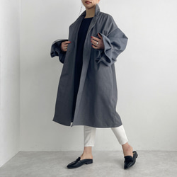 オーガンジーレイヤードスリーブコート(グレー) 5枚目の画像