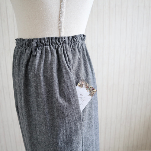 受注製作】ドロワーズパンツ(すっきりタイプ)(ネイビー/ブラウン