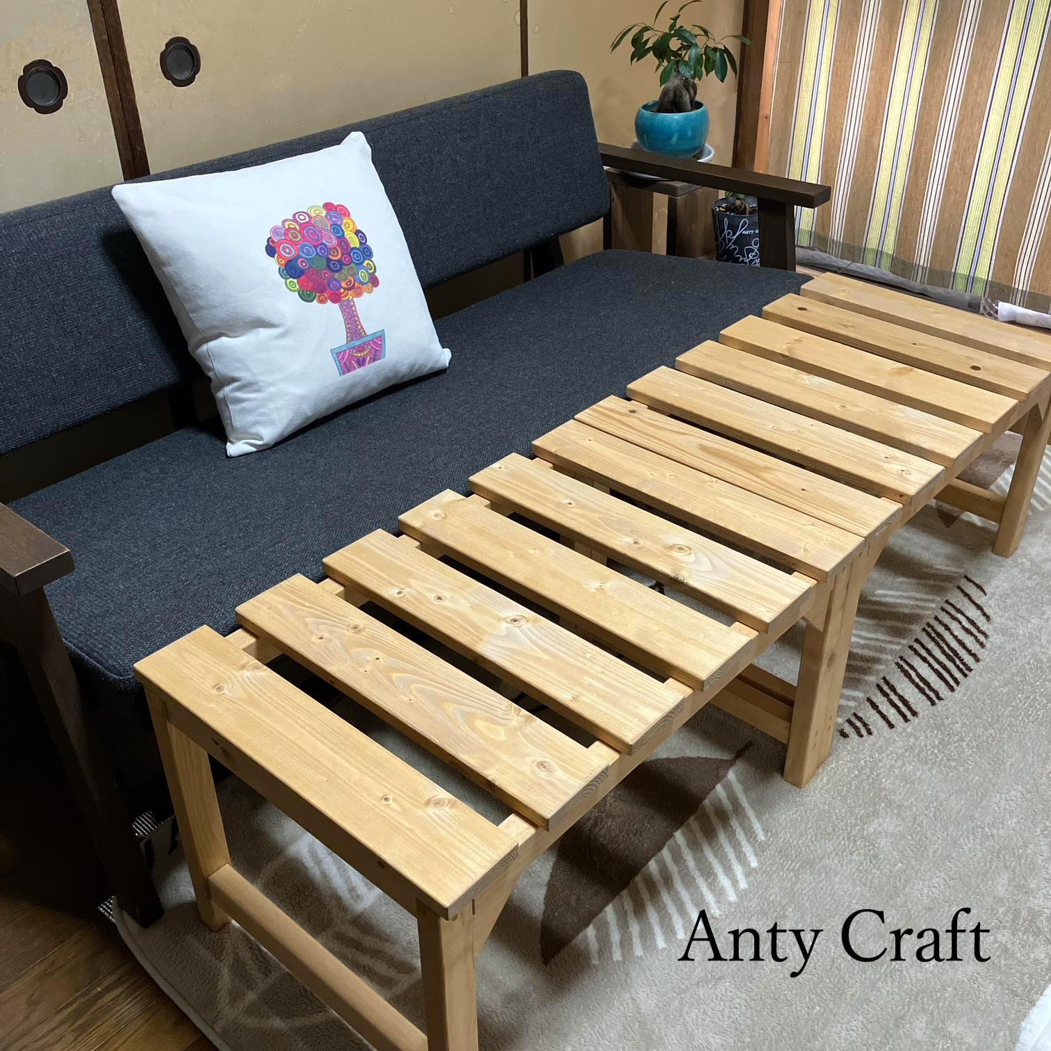 ソファをベッドに変える！延長ソファ・オットマン・コーヒーテーブル　2台１セット ソファをベッドに変える！延長ソファ・オットマン・コーヒーテーブル　2台１セット