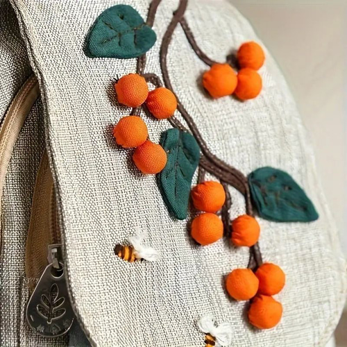 刺繍入りハンドメイドバッグ バックパック リュックサック 刺繍