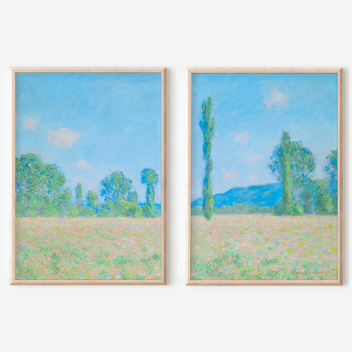 ポピーと草原　油絵・風景画 ポピーと草原2 油絵・風景画