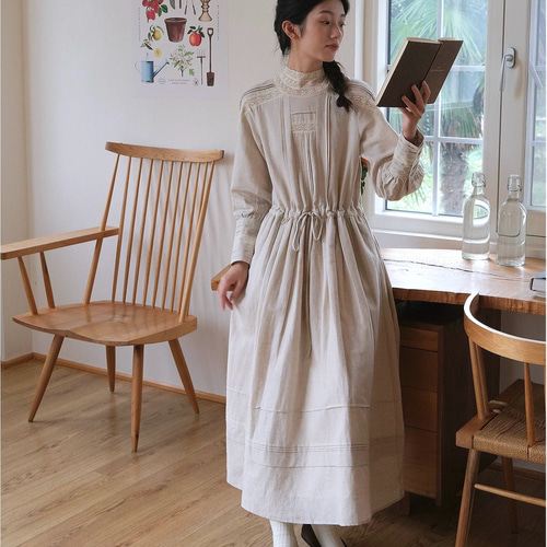 リネンレースワンピース studio CLIP ワンピース 「natural by clip