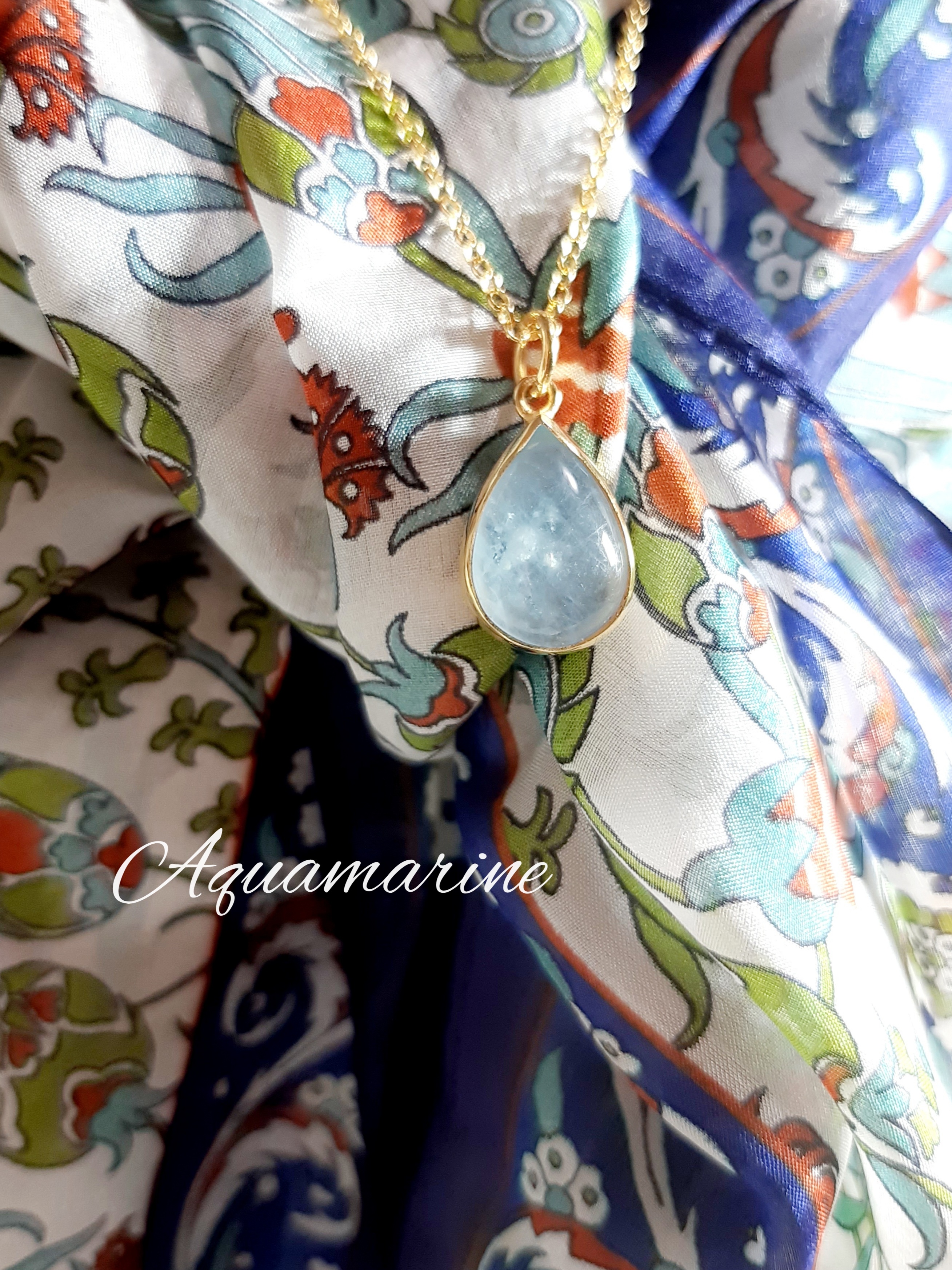 20％OFFネックレスフェア***New『アクアマリン』の世界でひとつの天然石ネックレスsv925 + 22kgf